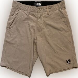 WRV hybrid shorts size 30, color tan/khaki, very good condition, smoke free home